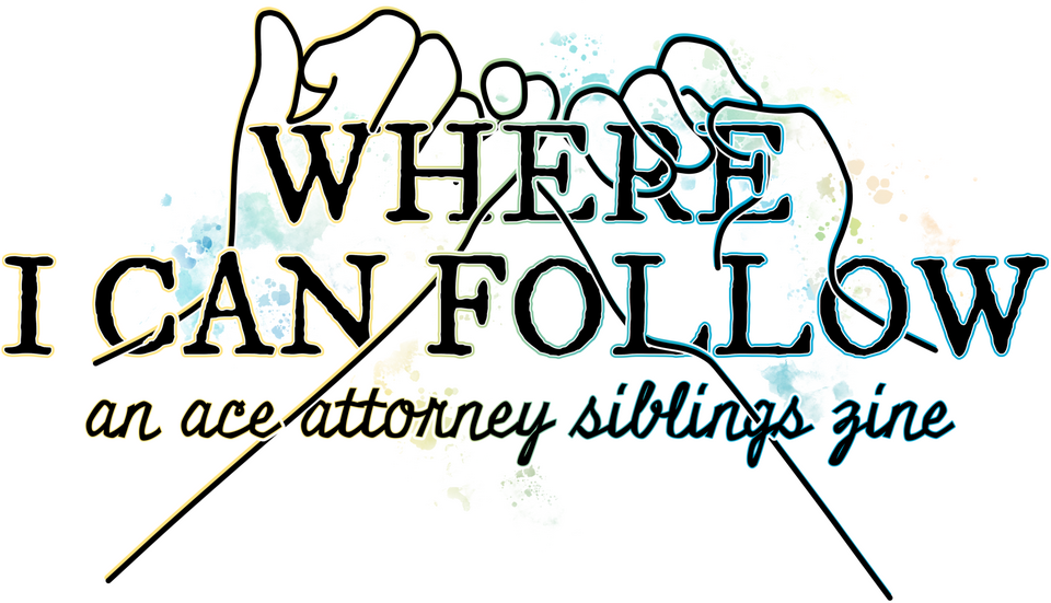 the logo of the zine, featuring a yellow to blue gradient and two hands linking pinkies in a pinkie promise. the page is decorated with paint splatters in yellow and blue